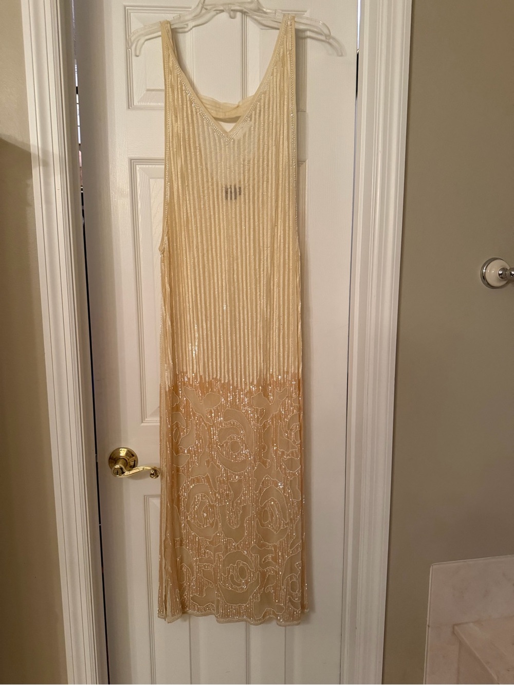 ASOS Cream Beaded Sleeveless Maxi Dress